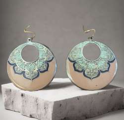 Turquoise And Gold Statement Earrings India