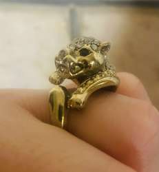 Antique leopard ring Of steel metal 12 g