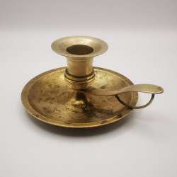 Vintage Interesting Candlestick Night Light with Saucer Handmade Bronze 198g