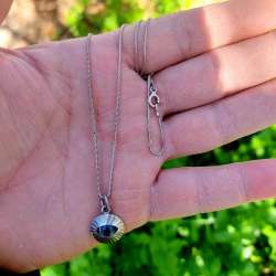 STERLING Silver 925 Italy Necklace Chain Vintage Design Eye Pendant 5g