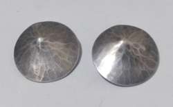 Antique Sterling Silver Embellished Round India hat Design Handmade Earrings 8g