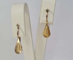 Vintage USSR Rose Gold 585 14K Women's Jewelry Stud Earrings 1.8 gr