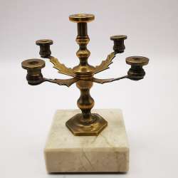 England Vintage Candle Holder Fine Handmade Bronze Marble Seal Signature 240g