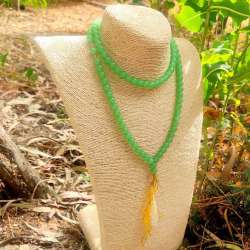 Islamic Prayer 99 & 2 Beads as Pendant 8mm Tasbih Misbaha Vintage Green Gemstone