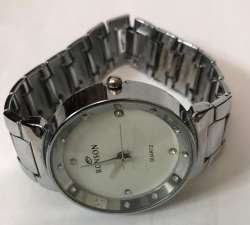 Hand Watch Women Silver Stainless RONSON Circular Quartz