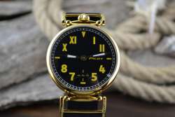Molnija Soviet 43mm Mechanical 3602 Caliber Steel Case Men's Black Dial Watch