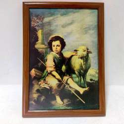 Rare Antique Bartolome Esteban Murillo Christ The Good Shepherd Print Framed