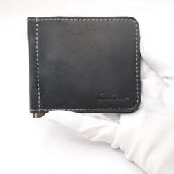 Elegant Men's Money Clip, Leather, Steel, Handmade