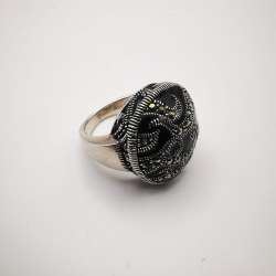 Vintage Solid Beautiful 925 Sterling Silver Jewelry Ring 9 g