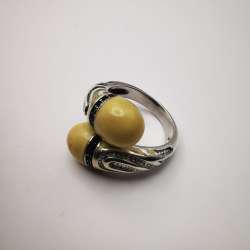 Vintage Beautiful 925 Sterling Silver Jewelry Ring Enamel 7,3 g