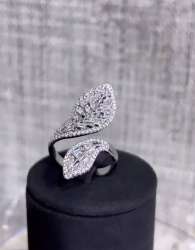Elegant Silver Ring Rhodium Plated Zircon Stone Jewelry Womens Party Ladies Gift