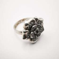Vintage Chic 925 Sterling Silver Jewelry Women's Ring Cubic Zirconia 8 g