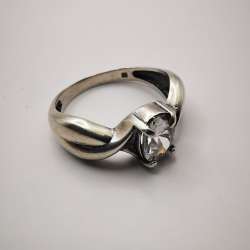Vintage Chic 925 Sterling Silver Jewelry Women's Ring Cubic Zirconia 4,9 g