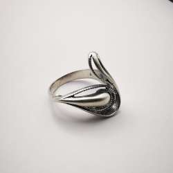 Vintage Chic Filigree 925 Sterling Silver Ring for Women 4g