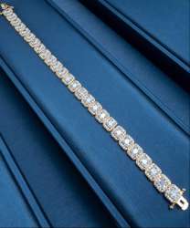 Bracelet Sterling Silver 925 Women's Gold Jewelry Crystal Stone Occasions Gifts