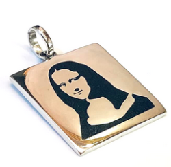 UNIQUE STERLING SILVER HANDMADE MONALISA PENDANT