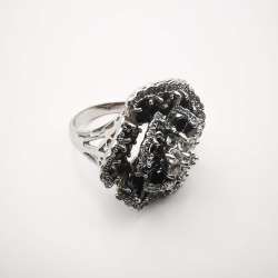Very Nice Women's Ring, Premium Factory Made, Glass, Steel 10,5 g