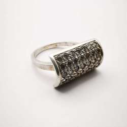 Vintage Beautiful Women's 925 Sterling Silver Jewelry Ring Cubic Zirconia 4,6g