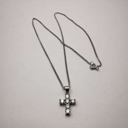 Vintage Chic Cross Chain,Sterling Silver 925,Custom Made,Zirconia,For Baby 3,3 g