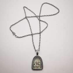Vintage Filigree Icon, Sterling Silver 925 Pendant 
