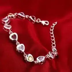 Bracelet Sterling Silver 925 Women's Jewelry Crystal Stone Wedding Occasion Gift