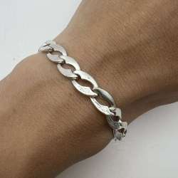Vintage Sterling Silver 925 Men's Women's Jewelry Chain Bracelet Signed 10.6 gr
