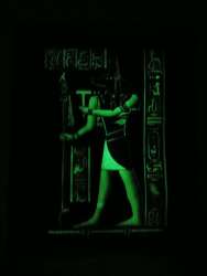 Glow in the Dark Canvas Painting of Pharaoh Anubis, 30*40 cm, Egyptian Made Hand