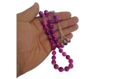 Small Women Rosary 32pcs Of Beads Pink Handmade Praying Souvenir Gift 51g Tassel
