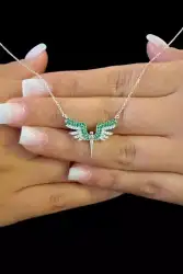 Necklace & Pendant Silver 925 Pure 100% Phoenix Bird Beautiful & Luxury , Unique