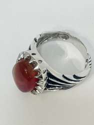 Ring Mens Silver 925 Game Stone Natural Aqeeq Agate US 11.5 EUR 27 Weight 10.8 G