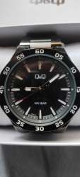 Q&Q Men's Watch with Black Stainless Steel Strap, Waterproof, Anti-Rust, Black