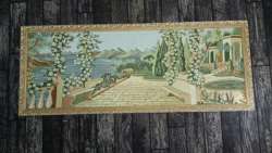VINTAGE Old Wall Frame Embroidered with a Natural Picture Engraved Golden Frame