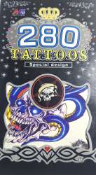New Removable Temporary Tattoo For All Body Parts Angry Skull Picture