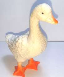 Beautiful Looking Plastic Duck In White And Orange