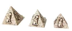 Vintage Egyptian 3 Pyramid Resin Miniature Home Decoration Pharaoh Figurine