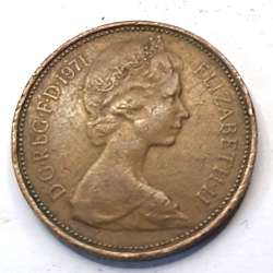UK British 2 New Pence 1971 Elizabeth II Foreign Coin EXTREMELY RARE