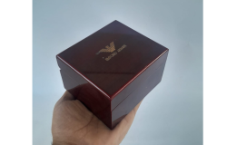 Vintage Small Jewelry Box Wood Handmade Velvet Emporio Armani Women Luxury Gift