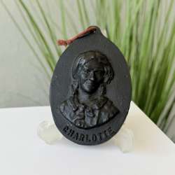 Vintage Collectible Wall Hanging Cast Iron Relief Panno Picture Plaque Charlotte
