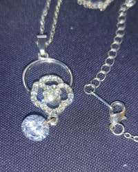 Elegant Faux Diamond Long Necklace For Women And Stainless Steel