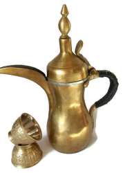 Antique Islamic Arabic Coffee Pot Made Of Bedouin Copper With Ruslan Seal