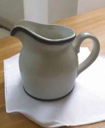Antique White Stone Cream Pitcher Marked Made in England