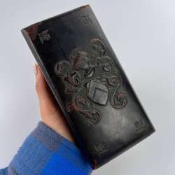 Original Vintage Office Blotting Paper Embossing Leather Medusa Gorgon