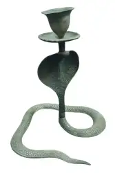 Unique Brass Snake Candlestick Holder Cobra Design Antique Vintage Copper Rare