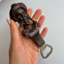 Vintage Wooden Wood Hand Carved Hand Bottle Opener Made in Spain