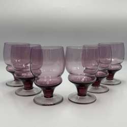 1980's Vintage Set of 6 Liqueur Goblets Glasses Crystal Glass Ukraine Barware
