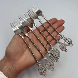 Vintage Set of 6 forks Soviet special silver plated