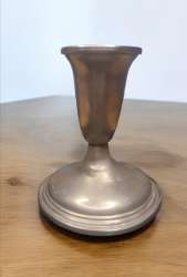 PEWTER WEIGHTED -EMPIRE STAMPED TIN CANDLE HOLDER 777