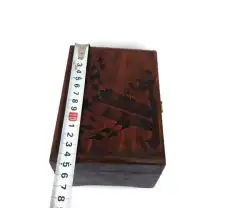 Wooden Box Vintage Trinket Jewelry Lid Hinged Hand Wood Carved Storage Handmade
