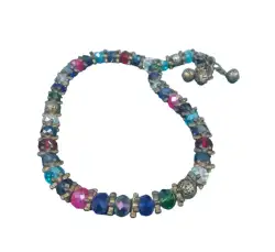 Rosary Beads Crystal Prayer Islamic Handmade Beautiful Blue Vintage Unique Glass