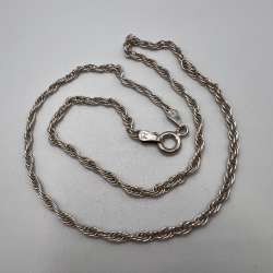 Vintage Sterling Silver 925 Rope Necklace Chain Jewelry Marked 4.11 gr